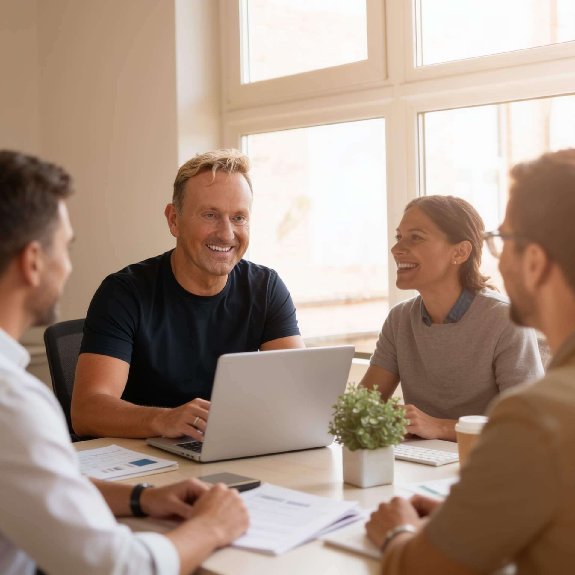 Führungskräfte arbeiten gemeinsam in einem Leadership-Workshop.