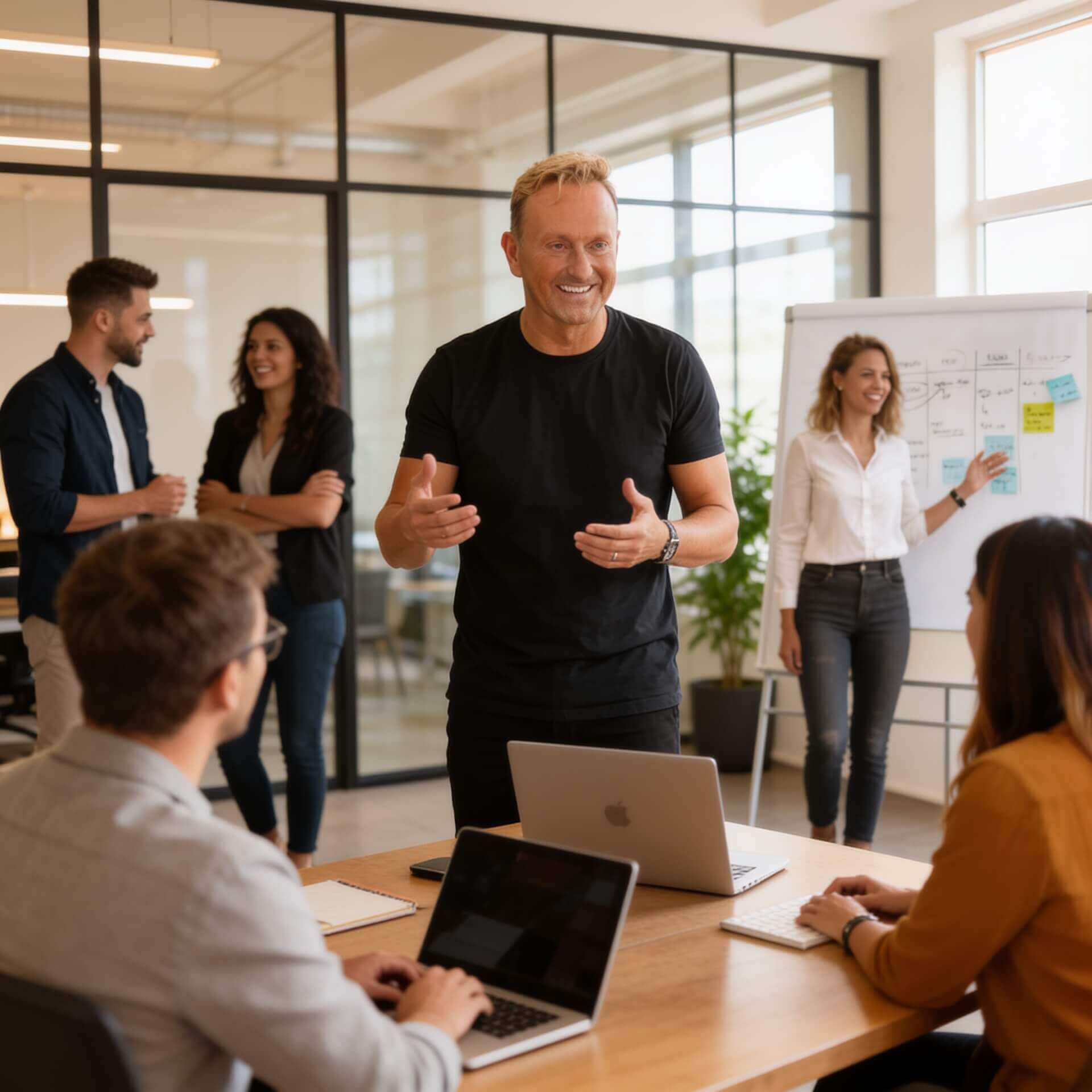 Thomas Koch moderiert einen Leadership-Workshop mit Führungskräften und Teams.