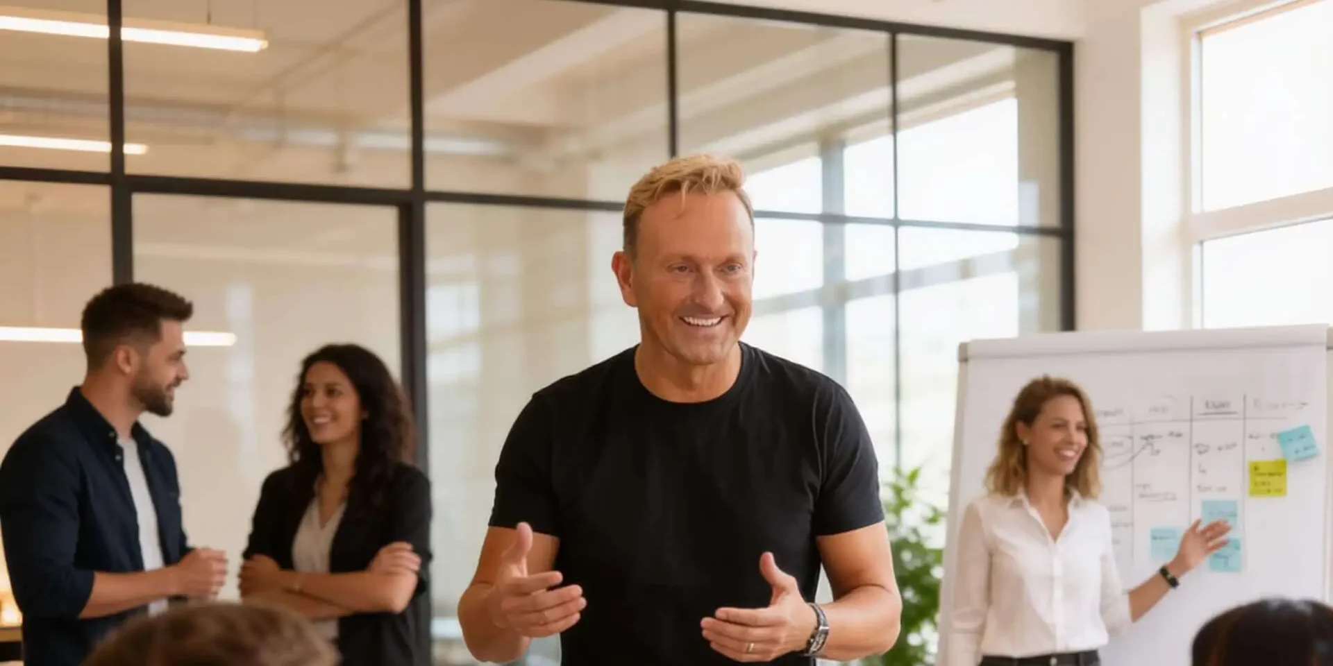 Thomas Koch moderiert einen Leadership-Workshop mit Führungskräften und Teams.